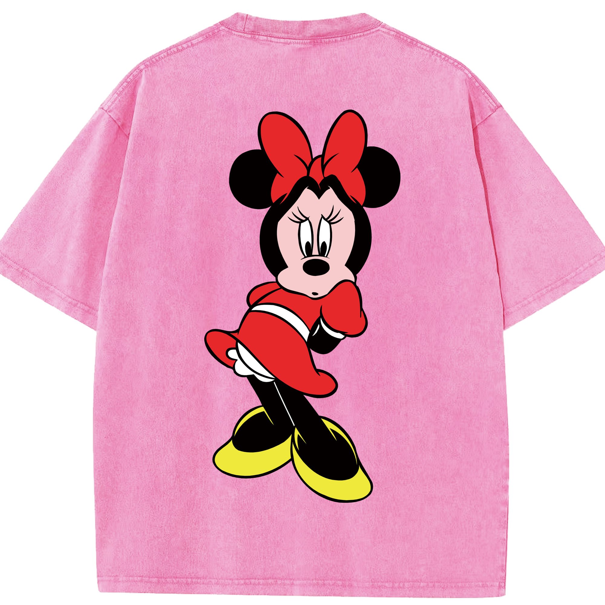 （画像用） ミッキーマウス Mickey Mouse 綿100% ヴィンテージ風 半袖Tシャツ（背面プリント）